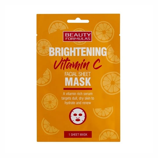 Beauty Formulas, Brightening Vitamin C rozjaśniająca maska do twarzy z witaminą C Beauty Formulas