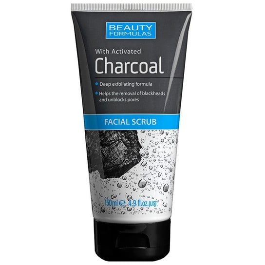 Beauty Formulas, Charcoal, peeling do twarzy głęboko oczyszczający z aktywnym węglem, 150 ml Beauty Formulas