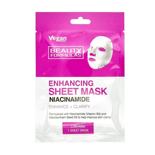 Beauty Formulas, Enhancing Sheet Mask Wzmacniająca Maska Z Niacynamidem W Płacie, 1szt. Beauty Formulas