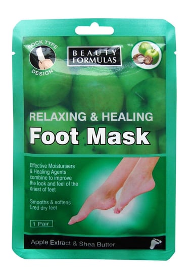 Beauty Formulas, Foot Care, maska na stopy relaksująco-odżywcza, 1 para Beauty Formulas