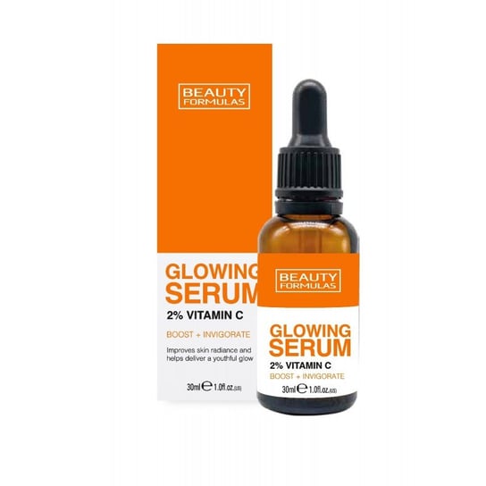 Beauty Formulas, Glowing Serum, Rozjaśniające serum do twarzy 2% Vitamin C, 30 ml Beauty Formulas