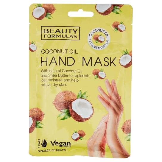 Beauty Formulas Hand Mask, Regenerująca maska do dłoni, Coconut Oil, 1 para Beauty Formulas