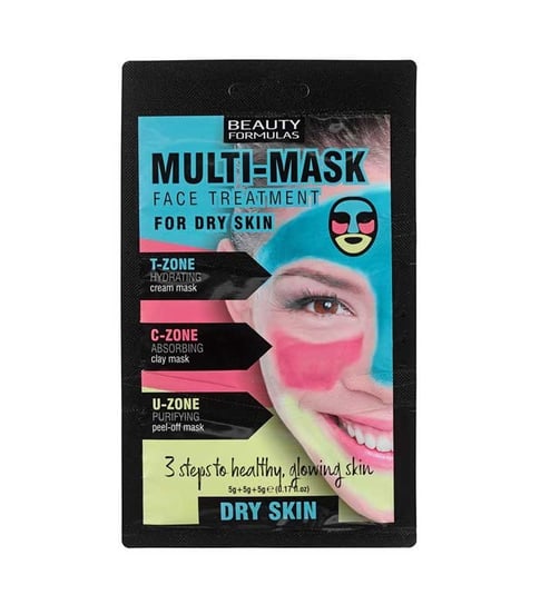 Beauty Formulas, Multi Mask Face Treatment zabieg na twarz do cery suchej 3x5g Beauty Formulas