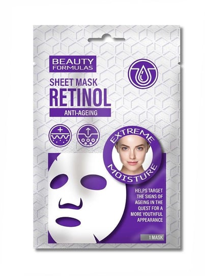 Beauty Formulas, Retinol Anti-Ageing Sheet Mask nawilżająca maska w płachcie do twarzy Beauty Formulas