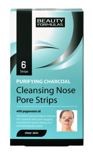 Beauty Formulas, Skin Care, głęboko oczyszczające paski na nos z węglem, 6 szt. Beauty Formulas