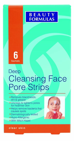 Beauty Formulas, Skin Care, głęboko oczyszczające paski na twarz, 6 szt. Beauty Formulas