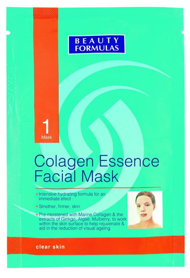 Beauty Formulas, Skin Care, kolagenowa maseczka do twarzy, 1 szt. Beauty Formulas