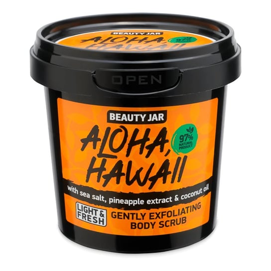 Beauty Jar, Aloha Hawaii, Delikatnie złuszczający scrub do ciała z solą morską, ekstraktem z ananasa i olejem kokosowym, 200 g Beauty Jar