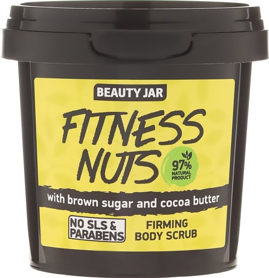 Beauty Jar, Fitness Nuts, Ujędrniający scrub do ciała z brązowym cukrem i masłem kakaowym, 200 g LD Stels