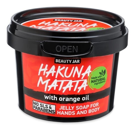 Beauty Jar, Hakuna Matata, Żelowe mydło do rąk i ciała z olejkiem pomarańczowym, 130 g Beauty Jar