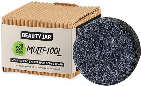 Beauty Jar, Multi-Tool, Szampon w kostce dla mężczyzn do włosów, ciała i brody, 60 ml Beauty Jar