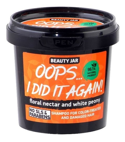 Beauty Jar, Oops… i did it again!, szampon do włosów Kwiatowy nektar i peonia, 150 g Beauty Jar