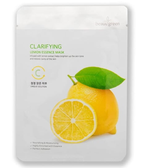 Beauugreen Clarifying lemon essence mask rozświetlająca maseczka do twarzy cytryna 23g BeauuGreen