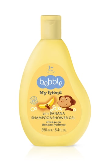 Bebble, My Friend, szampon i żel pod prysznic 2w1 bananowy, 250 ml Bebble