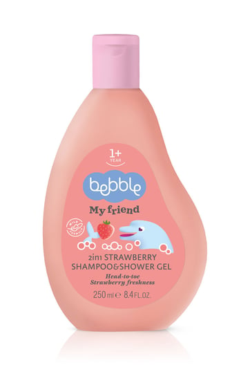 Bebble, My Friend, szampon i żel pod prysznic 2w1 truskawkowy, 250 ml Bebble