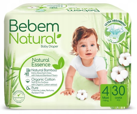 Bebem Natural Pieluszki Bambusowe Eko Maxi 4 30 Sztuk Inna marka