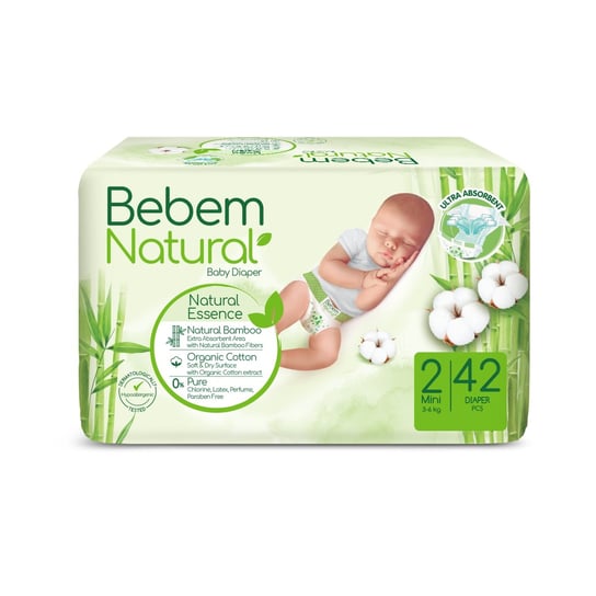 BEBEM PIELUSZKI BAMBUSOWE MINI 2 (3-6KG) 42 SZT. Inna marka