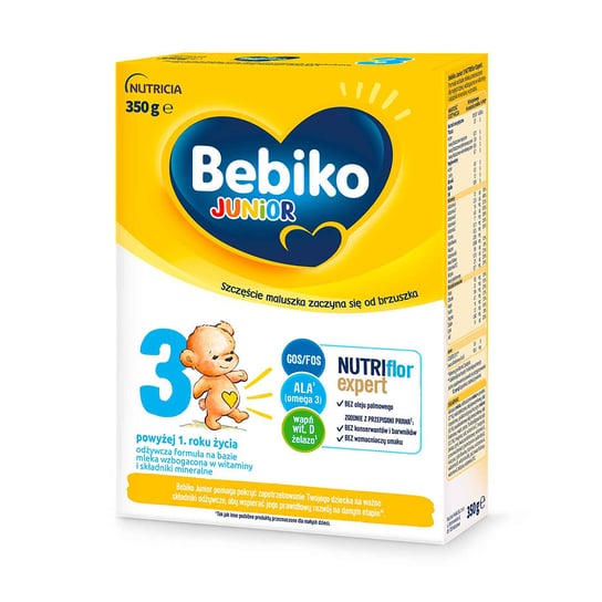 Bebiko Junior 3, odżywcza formuła na bazie mleka dla dzieci powyżej 1. roku życia, 350 g Bebiko