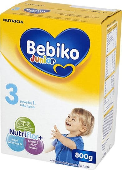 Bebiko Junior, Mleko modyfikowane powyżej 1. roku 3 NutriFlor+, 800 g Bebiko