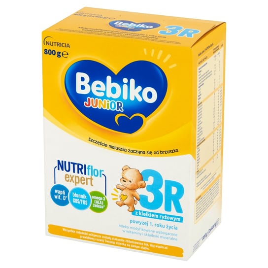 Bebiko Junior, Mleko modyfikowane z kleikiem ryżowym powyżej 1. roku  3R NutriFlor+, 800 g Bebiko