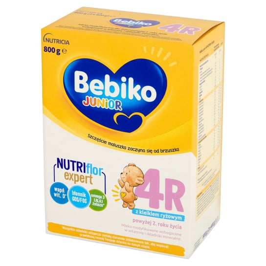 Bebiko Junior, Mleko modyfikowane z kleikiem ryżowym powyżej 2 lat, 4R NutriFlor+, 800 g Bebiko