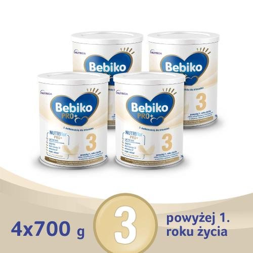 Bebiko Pro+ 3 Mleko modyfikowane dla dzieci powyżej 1. roku życia 4x700g Bebiko