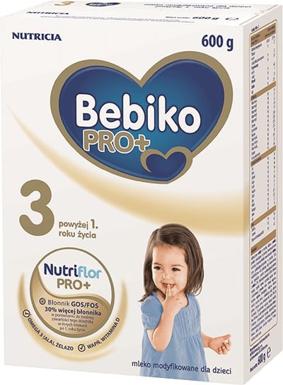 Bebiko PRO+ 3, Mleko modyfikowane dla dzieci powyżej 1. roku życia, 600 g Bebiko