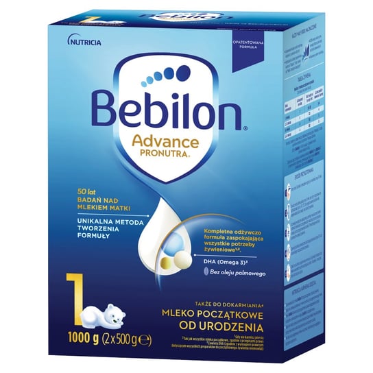 Bebilon 1 Advance Pronutra Mleko początkowe od urodzenia 1000 g (2 x 500 g) Bebilon