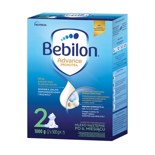 Bebilon 2 Pronutra Advance Mleko następne po 6. miesiącu 1000g (2 x 500 g) Bebilon