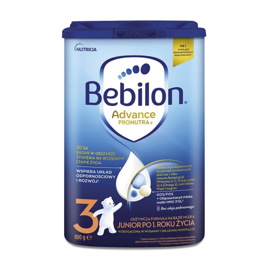 Bebilon 3 Advance Pronutra Junior, formuła na bazie mleka po 1. roku życia, 800 g Bebilon