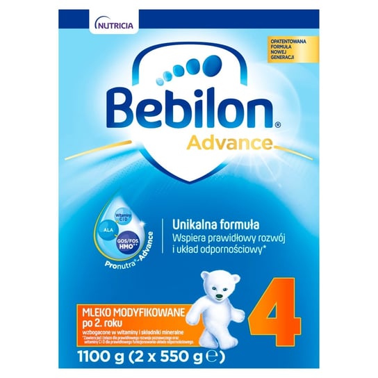 Bebilon Advance 4, Mleko modyfikowane 2+, 1100 g Bebilon