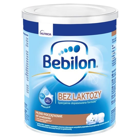 Bebilon, Bez Laktozy, Mleko początkowe od urodzenia, 400 g Bebilon