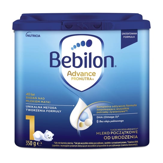 Bebilon z Pronutra, Mleko początkowe dla niemowląt od urodzenia, 350 g, 0m+ Bebilon