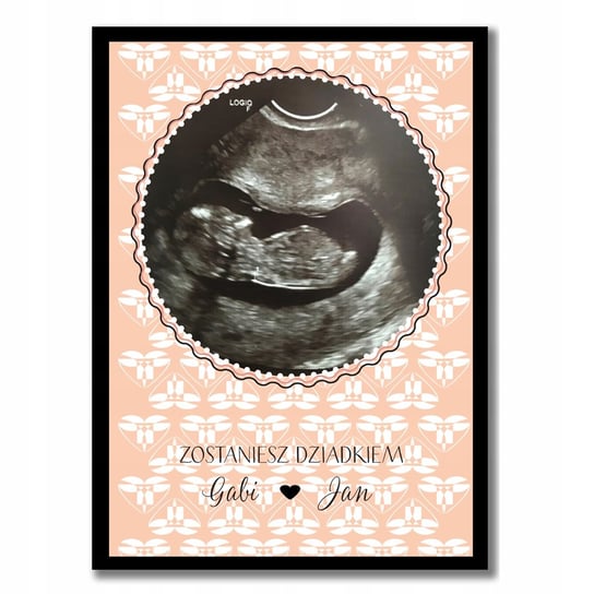 Będziesz Dziadkiem Tatą Plakat informujący o ciąży, z USG, pamiątka z ciąży, ciąża, Sowia Aleja Inna marka