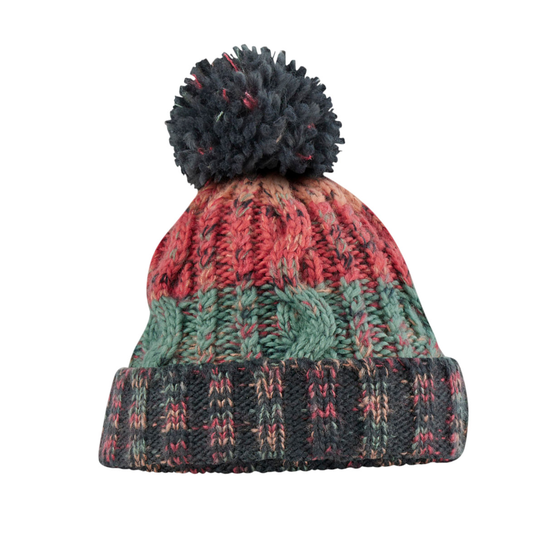 Beechfield Corkscrew Pom Pom Beanie (OS / Czerwony) Beechfield