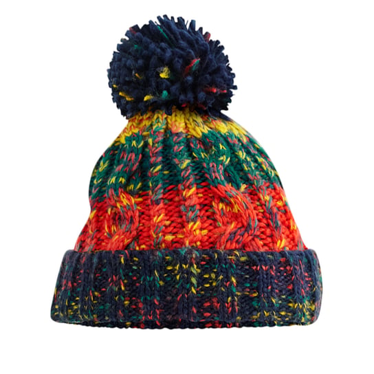 Beechfield Corkscrew Pom Pom Beanie (OS / Niebieski) Beechfield