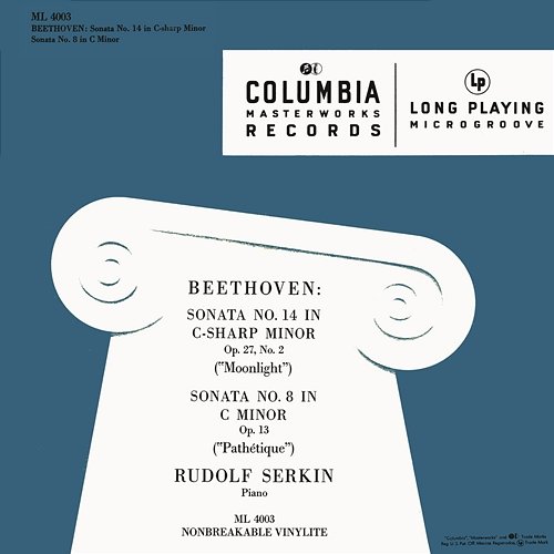 Beethoven: Piano Sonata No. 14, Op. 27 No. 2 "Moonlight" & Piano Sonata No. 8, Op. 13 "Pathétique" Rudolf Serkin