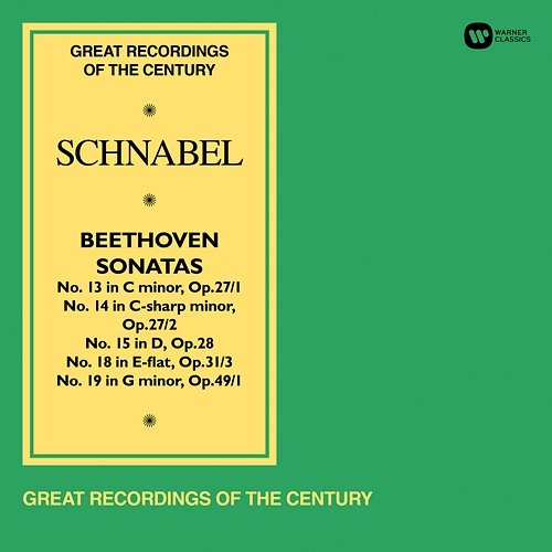 Beethoven: Piano Sonatas Nos 13, 14 "Moonlight", 15, 18 "The Hunt" & 19 Artur Schnabel