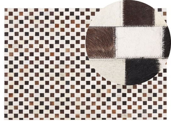 Beliani, Dywan patchwork skórzany 140 x 200 cm beżowo-brązowy KAYABEY Beliani