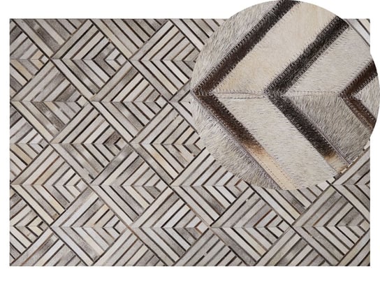 Beliani, Dywan patchwork skórzany 140 x 200 cm beżowy TEKIR Beliani