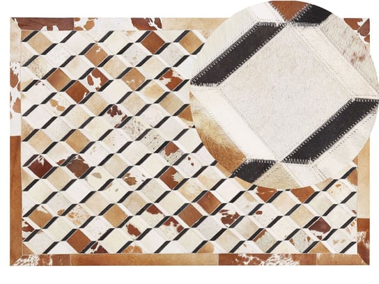 Beliani, Dywan patchwork skórzany 140 x 200 cm brązowy SERINOVA Beliani
