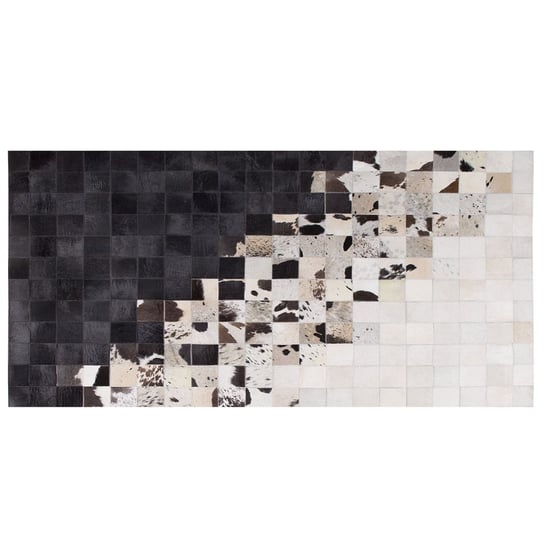 Beliani, Dywan patchwork skórzany 80 x 150 cm czarno-biały KEMAH Beliani