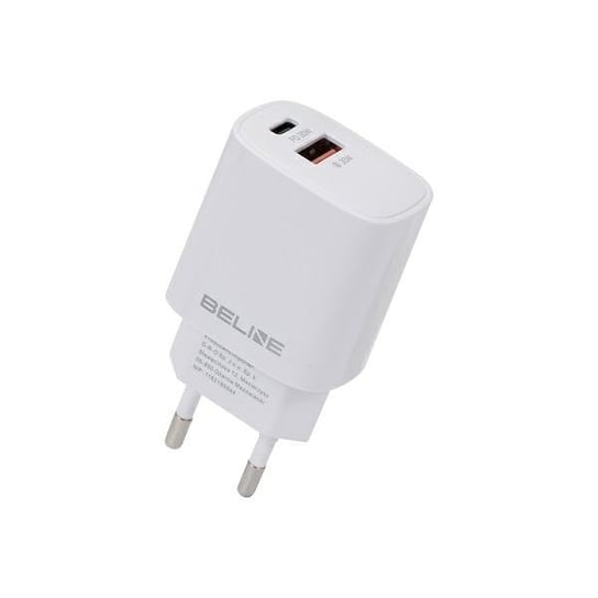 Beline Ład. siec. 1x USB-C + 1x USB 30W biała /white (only head) PD 3.0 + QC 3.0  BLN2CW30 GaN Inna marka