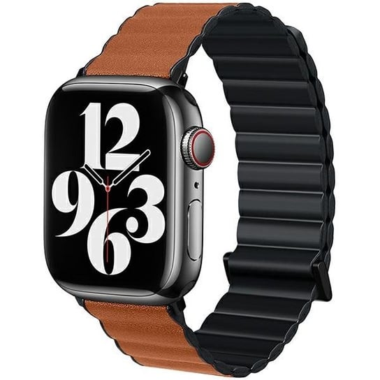 Beline pasek Apple Watch Magnetic Pro 42/44/45/49mm czarno/brązowy black/brown box Beline