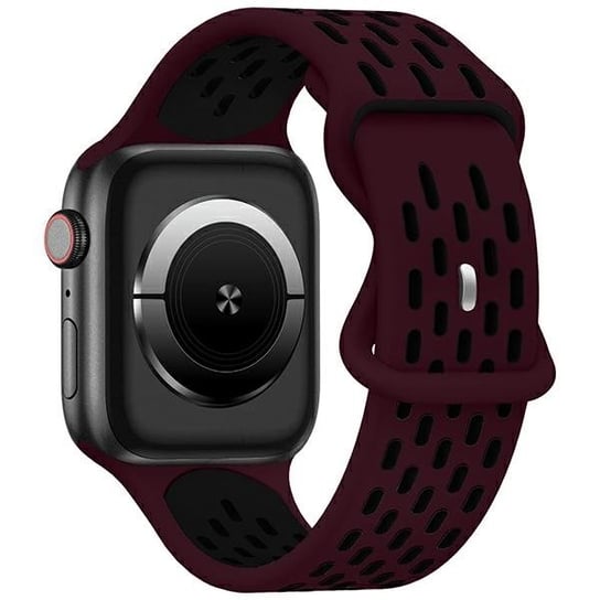 Beline pasek Apple Watch New Sport Silicone 42/44/45/49mm bordowo-czarny  wine red/black box Beline