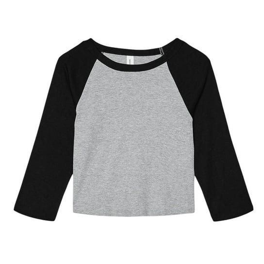 Bella + Canvas Koszulka Damska / Damska Micro-Rib Raglan Z Rękawem 3/4 (XS ( 122 - 128 ) / Wrzosowy) B&C