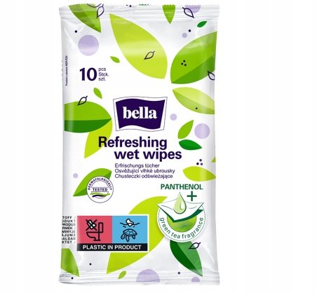 Bella Chusteczki Odświeżające Green Tea 10 Sztuk Bella