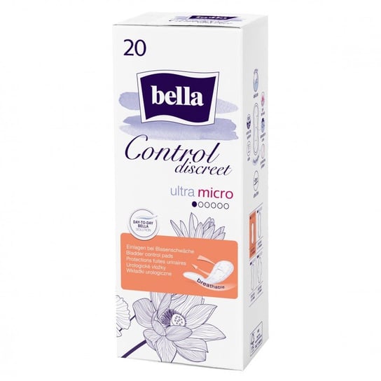 Bella, Control Discreet Ultra Micro, Wkładki urologiczne dla kobiet, 7x17 cm, 20 szt. Bella