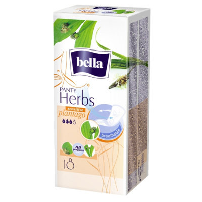 Bella, Panty Herbs Sensitive Plantago, wkładki higieniczne, 18 szt. Bella