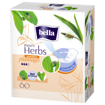 Bella, Panty Herbs Sensitive Plantago, wkładki higieniczne, 60 szt. Bella